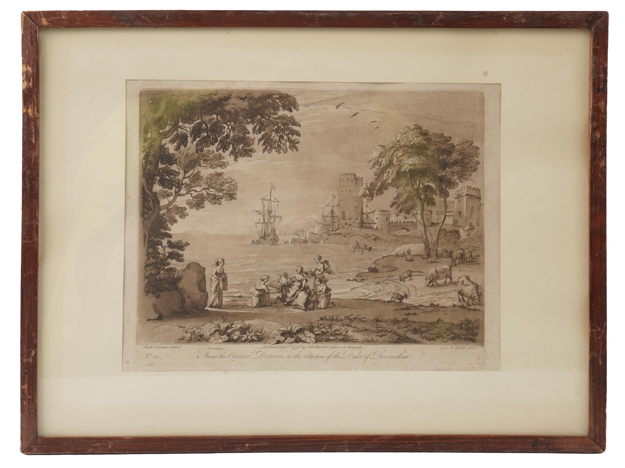 PAIR OF ANTIQUE ETCHINGS AFTER CLAUDE LORRAIN PIC-2